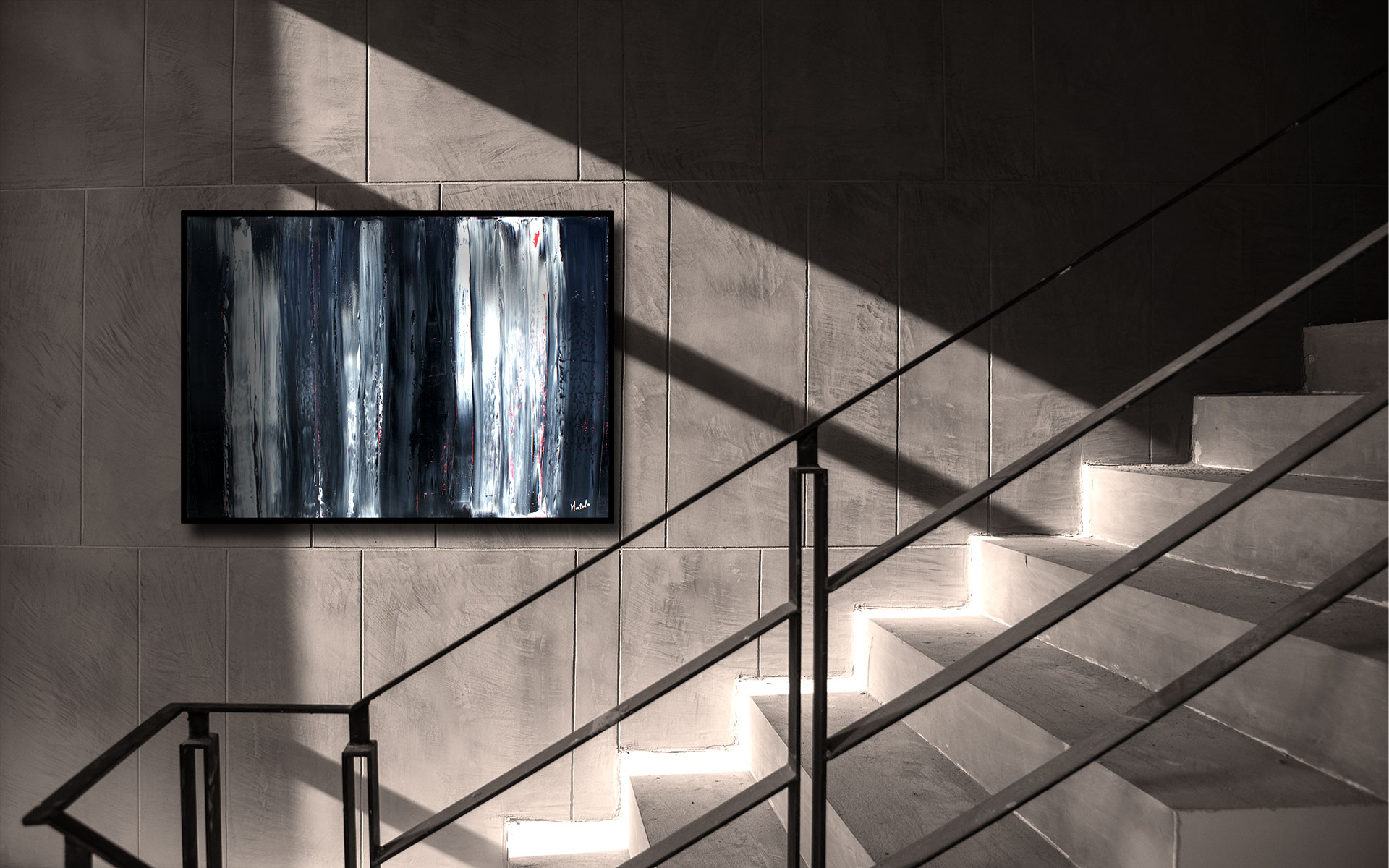 Soulages Noir ⏐ Huile sur toile L70 x H50 ⏐ Collection privée